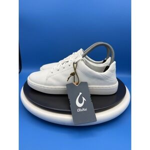 OluKai Pehuea Li 'ILi Womens Size 7.5 White Leather Low Top Sneakers Shoes NEW